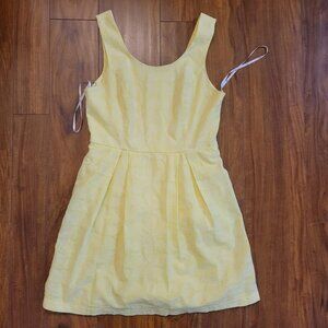 Forever 21 Women's 100% Cotton Yellow Floral Embroidered Dress, Size Small